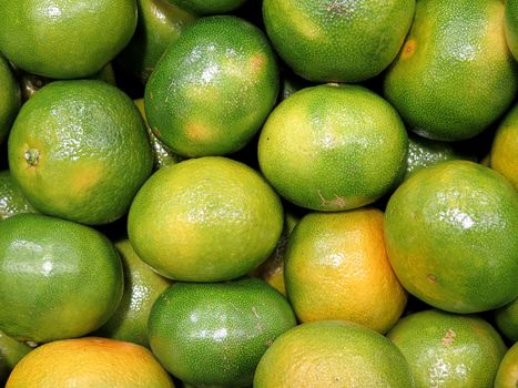 Fresh Green tangerine, delicious tropical fruit