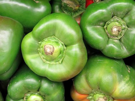 Green pepper for sale at the Farmers Market