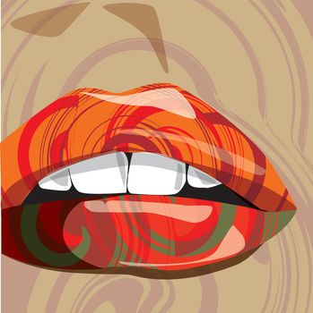 Beautiful woman lips illustration