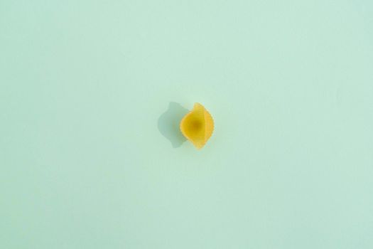 pasta shell with a hard shadow on a colorful background. High quality photo