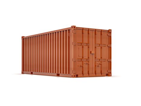 Red Shipping Cargo Container for Logistics and Transportation Isolated, Cargo Box from Ship, Delivery, Shipping Freight Transportation of Merchandise, for Storage, Export and Import Goods Product
