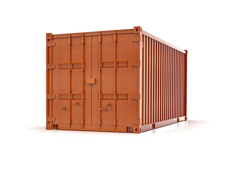 Red Shipping Cargo Container for Logistics and Transportation Isolated, Cargo Box from Ship, Delivery, Shipping Freight Transportation of Merchandise, for Storage, Export and Import Goods Product