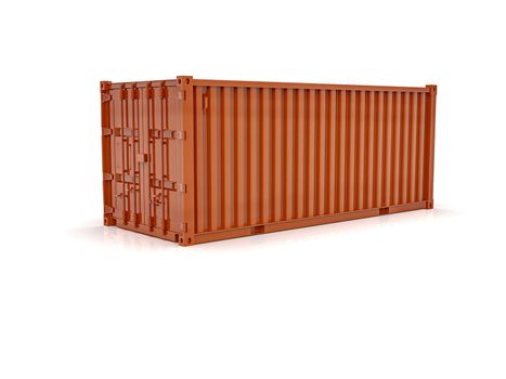 Red Shipping Cargo Container for Logistics and Transportation Isolated, Cargo Box from Ship, Delivery, Shipping Freight Transportation of Merchandise, for Storage, Export and Import Goods Product