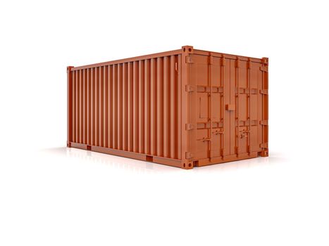 Red Shipping Cargo Container for Logistics and Transportation Isolated, Cargo Box from Ship, Delivery, Shipping Freight Transportation of Merchandise, for Storage, Export and Import Goods Product