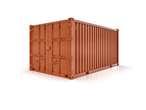 Red Shipping Cargo Container for Logistics and Transportation Isolated, Cargo Box from Ship, Delivery, Shipping Freight Transportation of Merchandise, for Storage, Export and Import Goods Product