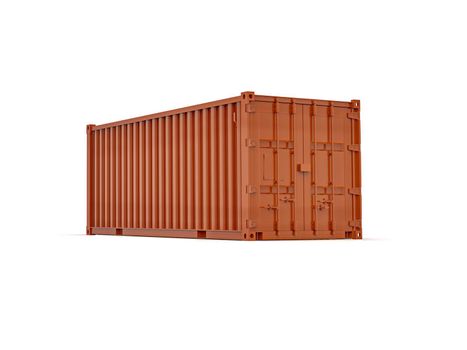 Red Shipping Cargo Container for Logistics and Transportation Isolated, Cargo Box from Ship, Delivery, Shipping Freight Transportation of Merchandise, for Storage, Export and Import Goods Product
