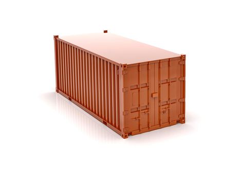 Red Shipping Cargo Container for Logistics and Transportation Isolated, Cargo Box from Ship, Delivery, Shipping Freight Transportation of Merchandise, for Storage, Export and Import Goods Product