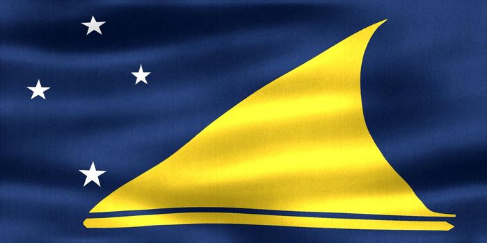 3D-Illustration of a Tokelau flag - realistic waving fabric flag.