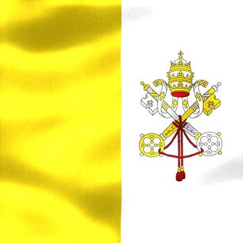 3D-Illustration of a Vatican City flag - realistic waving fabric flag.