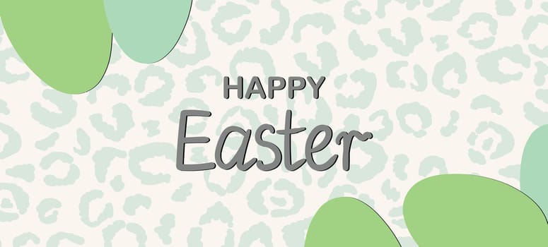 Easter background with colorful eggs. Happy Easter banner. Template design for greeting card, postcard, header for website, wallpaper, poster. Holiday modern frame. Vector stock illustration.