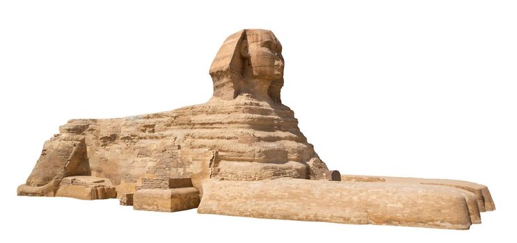 Great egyptian Sphinx isolated on a white background