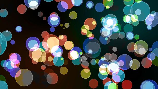 rainbow bubble divine dimension bokeh blur absract dark blue isolated background