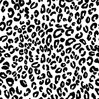 Abstract modern leopard seamless pattern. Animals trendy background. Black and white decorative vector illustration for print, card, postcard, fabric, textile. Modern ornament of stylized skin.