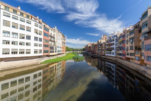 View of the embankment in Girona - Catalonia, Spain