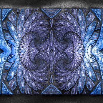 3D rendering of plastic background with embossed fractal on leather