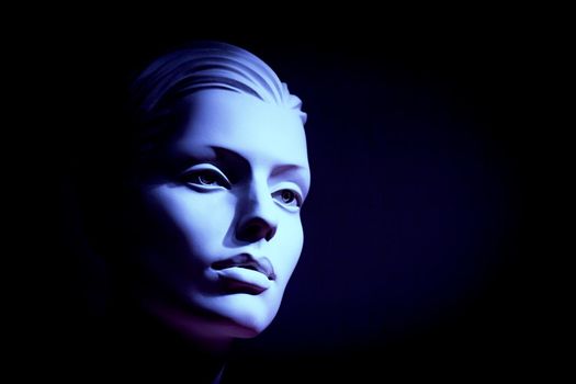 Female portrait of a standard mannequin. No people