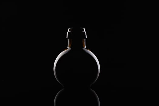 Empty Luxury Black Glass on the black background