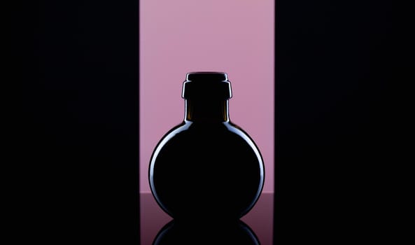 Empty Luxury Black Glass on the purple background