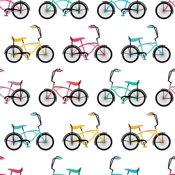 seamless vector background cute of retro bicycles