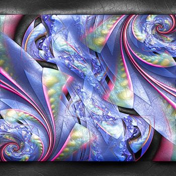 3D rendering of plastic background with embossed fractal on leather