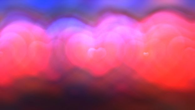 Colorful light abstract hearts background illustration render