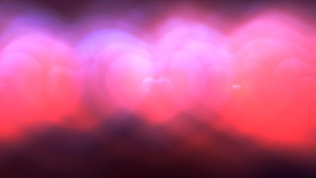 Colorful light abstract hearts background illustration render