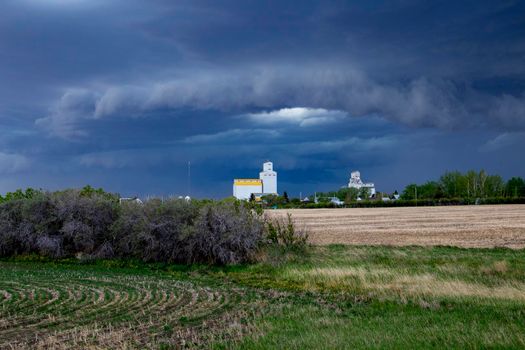 Ominous Storm Clouds Prairie Summer Rural Scene