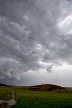 Ominous Storm Clouds Prairie Summer Rural Scene