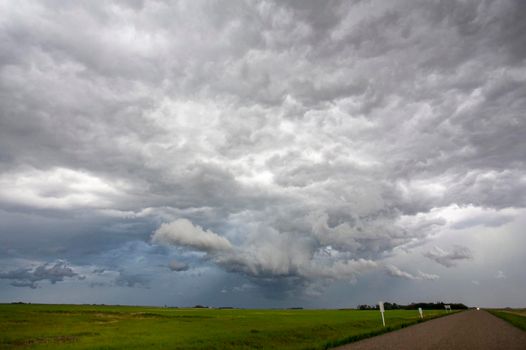 Ominous Storm Clouds Prairie Summer Rural Scene