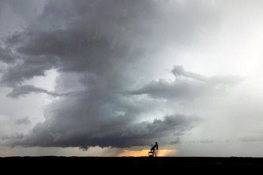 Ominous Storm Clouds Prairie Summer Rural Scene