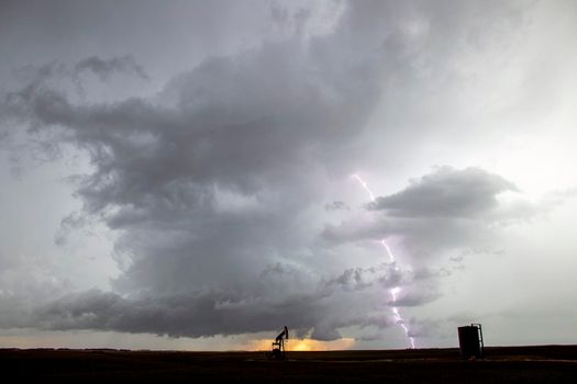 Ominous Storm Clouds Prairie Summer Rural Scene