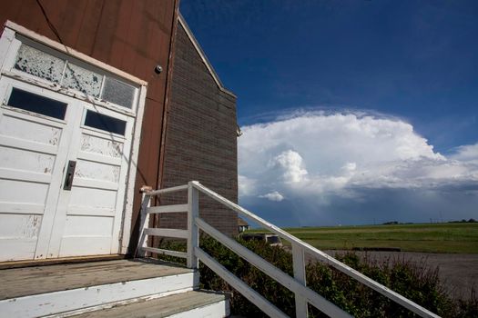 Ominous Storm Clouds Prairie Summer Country Church