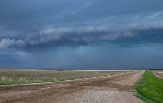 Ominous Storm Clouds Prairie Summer Rural Scene