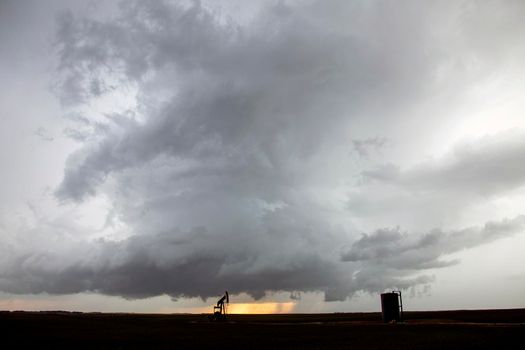 Ominous Storm Clouds Prairie Summer Rural Scene