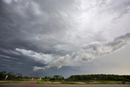 Ominous Storm Clouds Prairie Summer Rural Scene