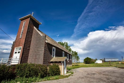 Ominous Storm Clouds Prairie Summer Country Church