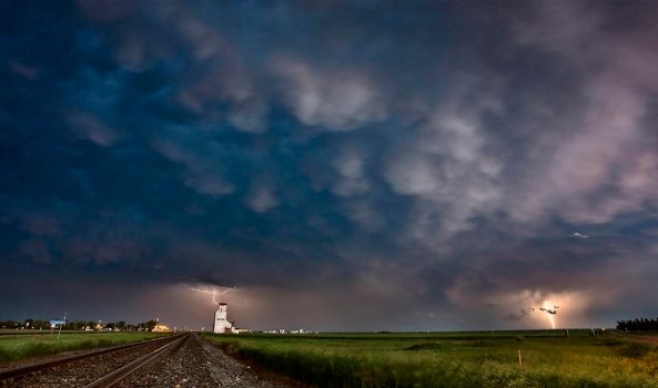 Ominous Storm Clouds Prairie Summer lightning canada