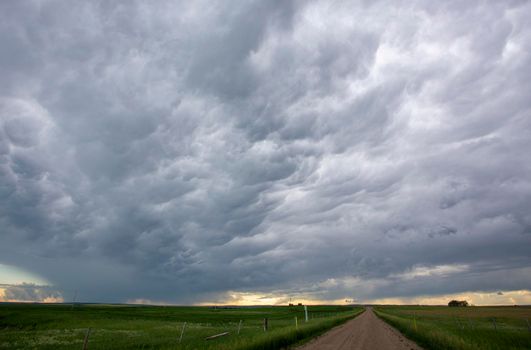 Ominous Storm Clouds Prairie Summer Rural Scene
