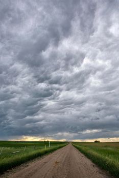 Ominous Storm Clouds Prairie Summer Rural Scene