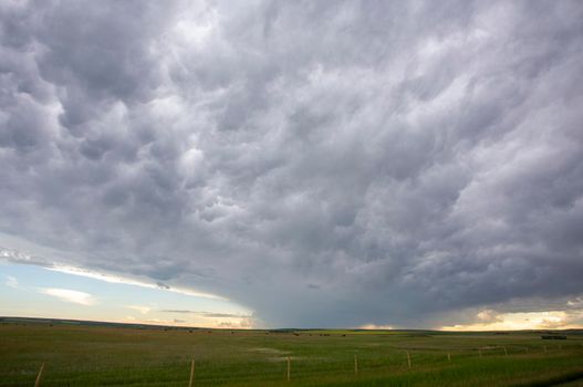 Ominous Storm Clouds Prairie Summer Rural Scene