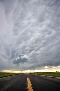 Ominous Storm Clouds Prairie Summer Rural Scene