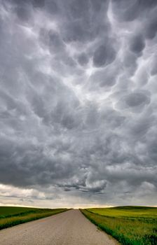 Ominous Storm Clouds Prairie Summer Rural Scene