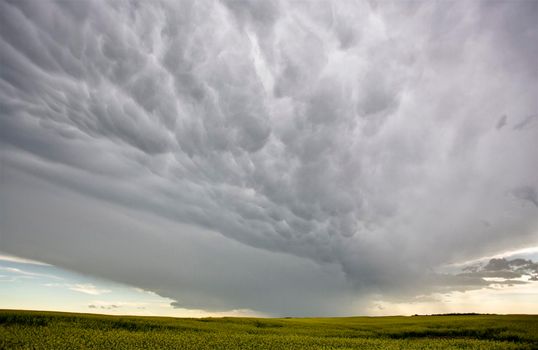 Ominous Storm Clouds Prairie Summer Rural Scene