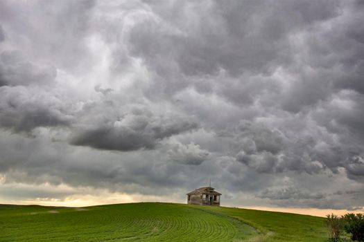 Ominous Storm Clouds Prairie Summer Rural Scene