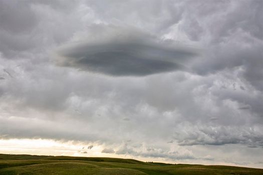 Ominous Storm Clouds Prairie Summer Rural Scene
