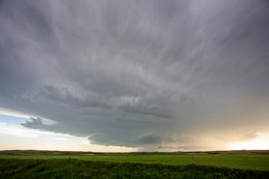 Ominous Storm Clouds Prairie Summer Rural Scene