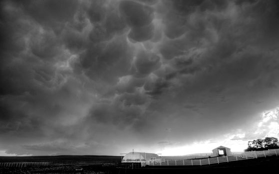 Ominous Storm Clouds Prairie Summer Rural Scene