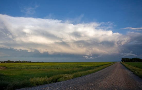 Ominous Storm Clouds Prairie Summer Rural Scene