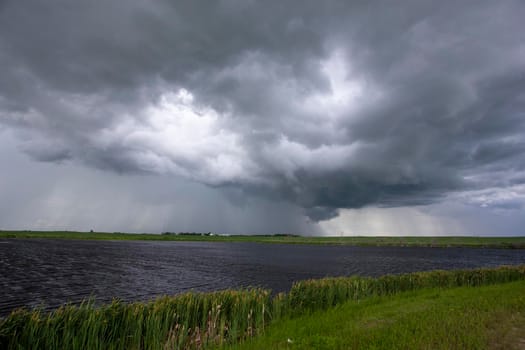 Ominous Storm Clouds Prairie Summer Rural Scene