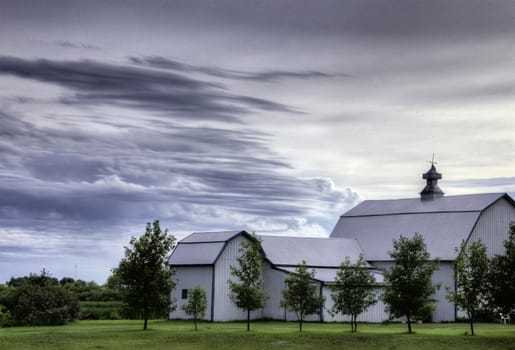 Ominous Storm Clouds Prairie Summer Rural Scene